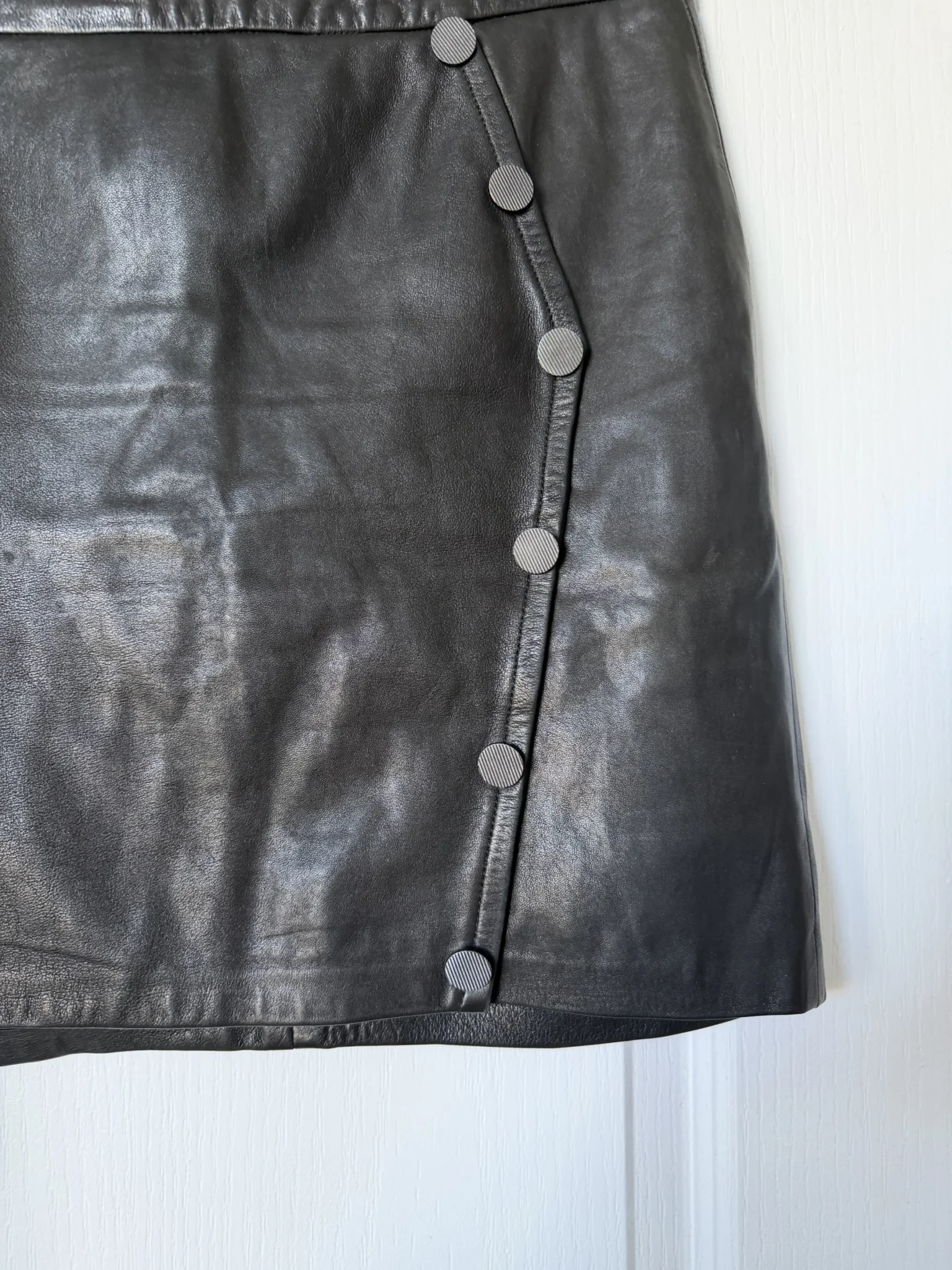 Image for The Kooples black leather skirt, size S