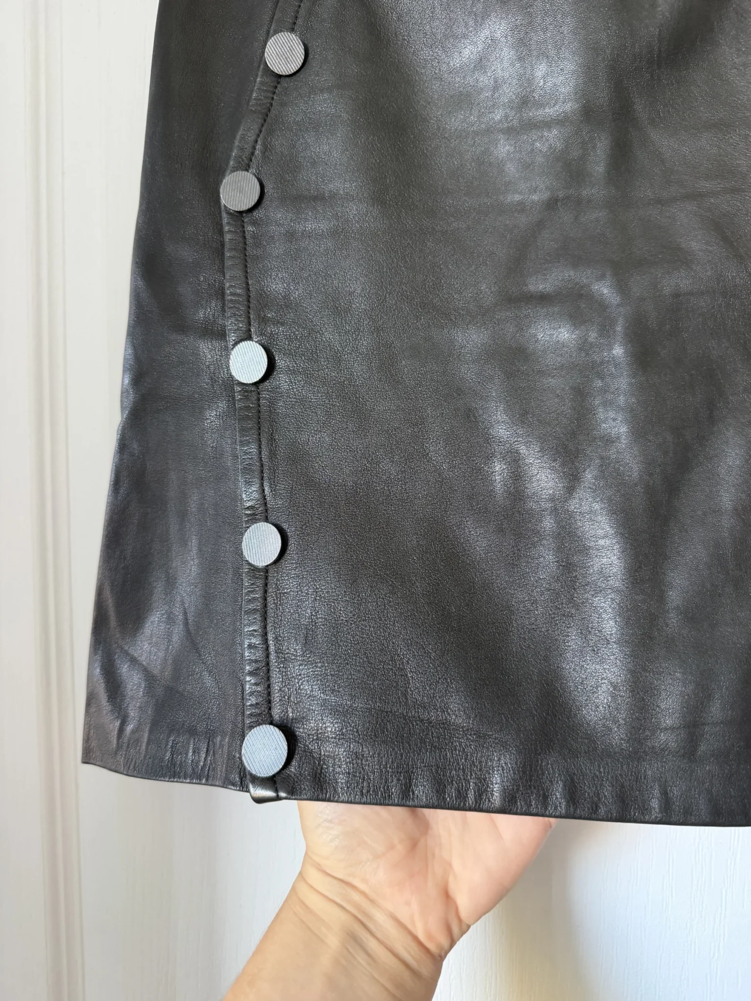 Image for The Kooples black leather skirt, size S