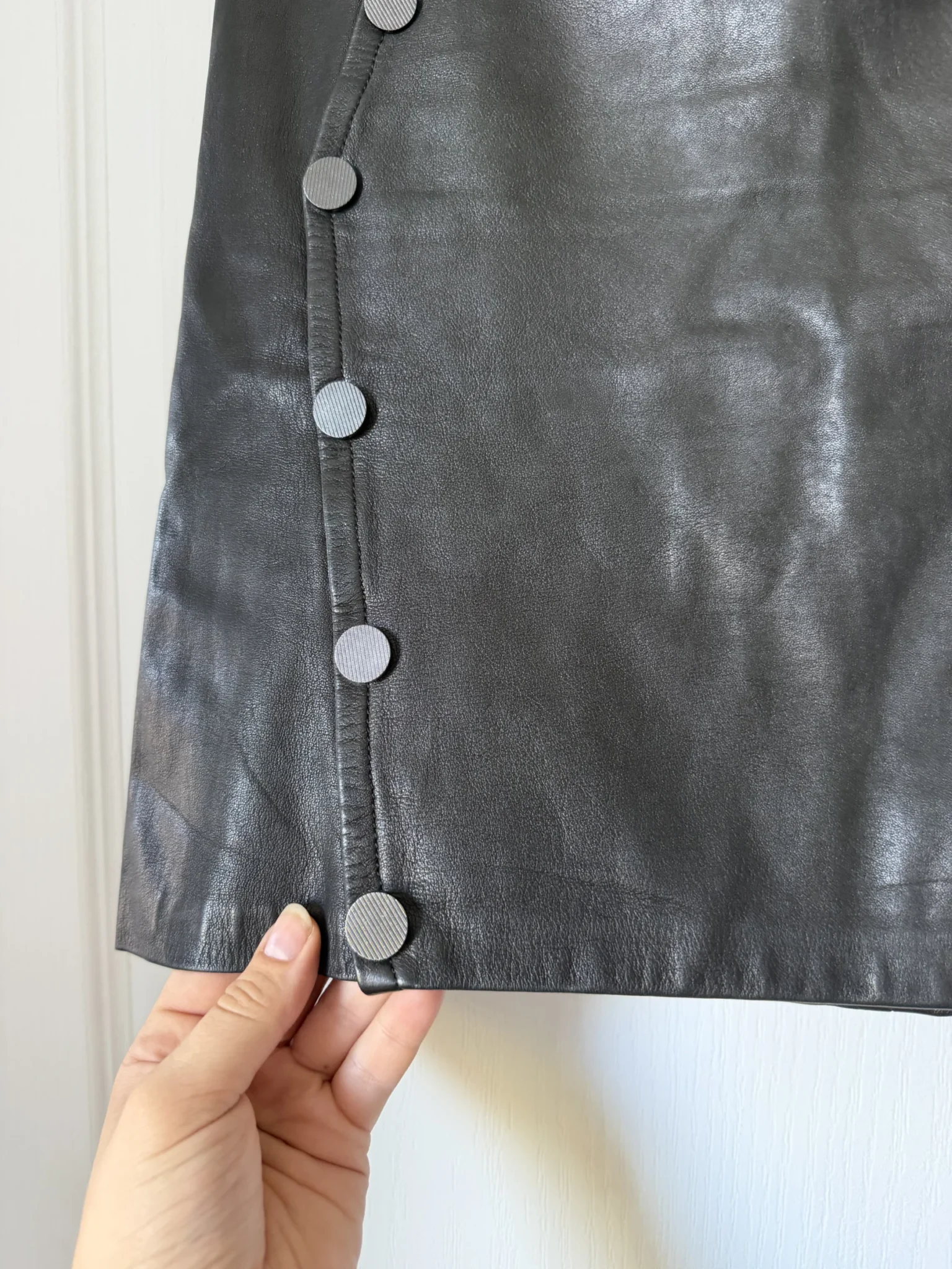 Image for The Kooples black leather skirt, size S