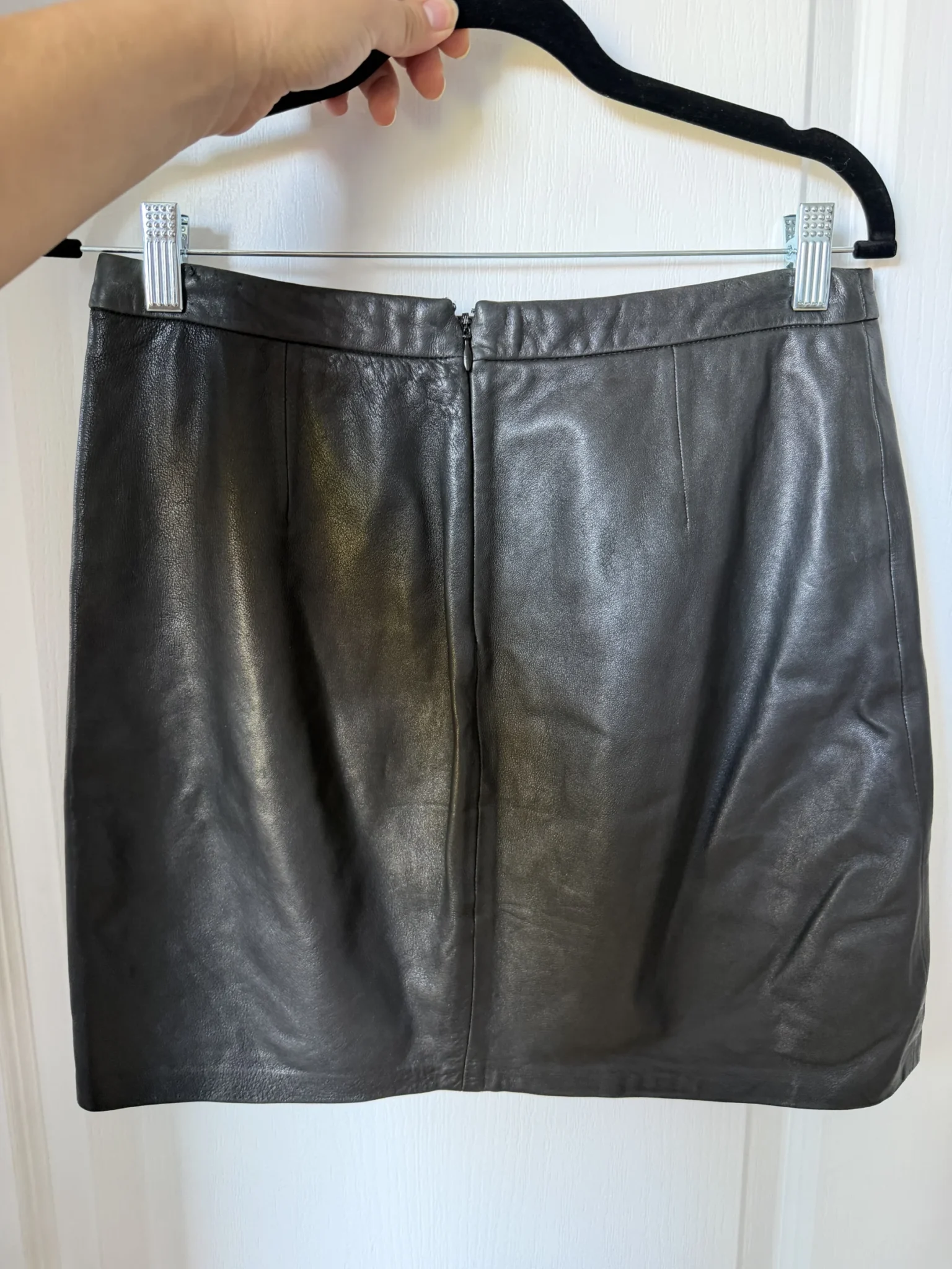 Image for The Kooples black leather skirt, size S