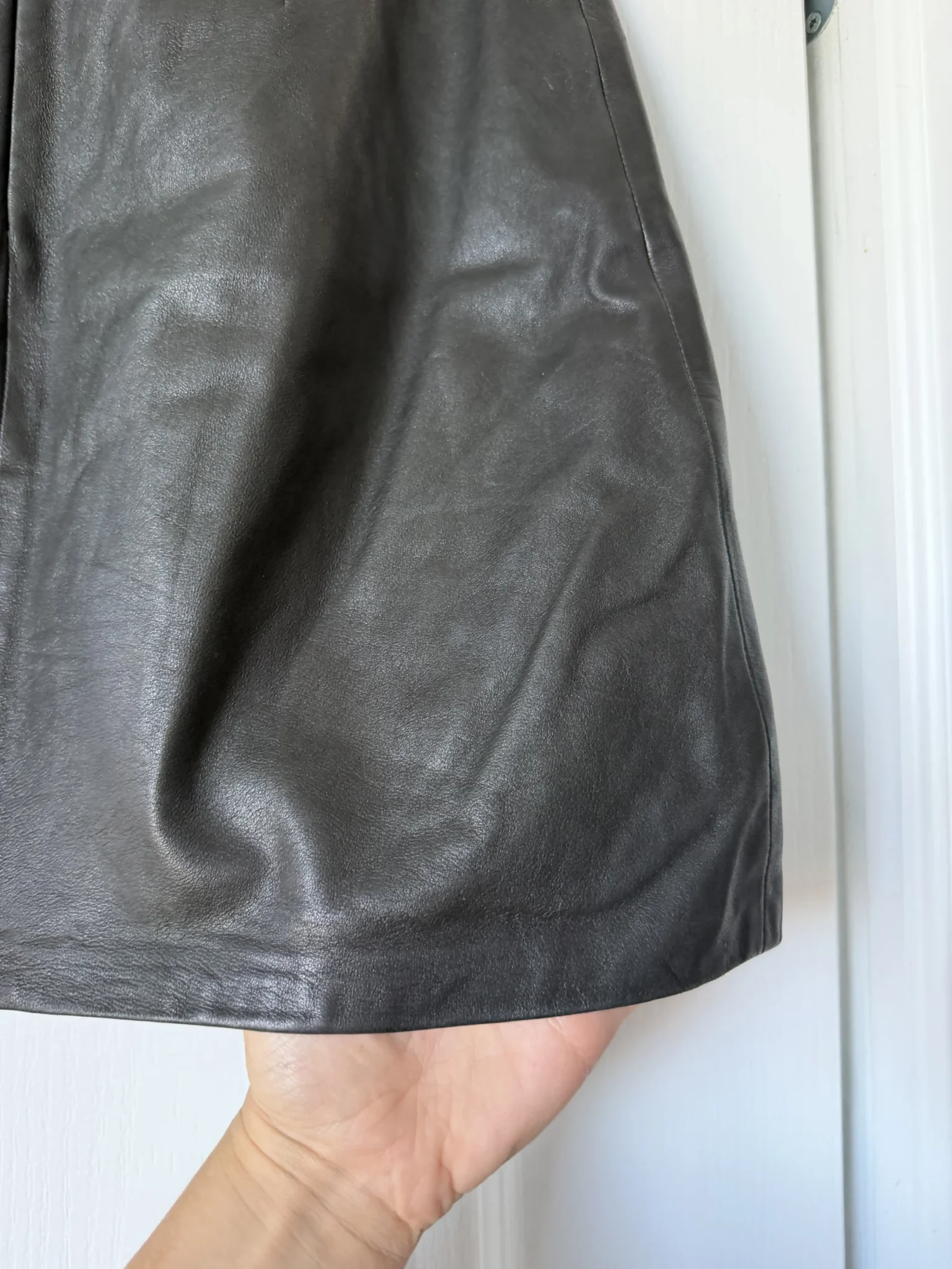 Image for The Kooples black leather skirt, size S