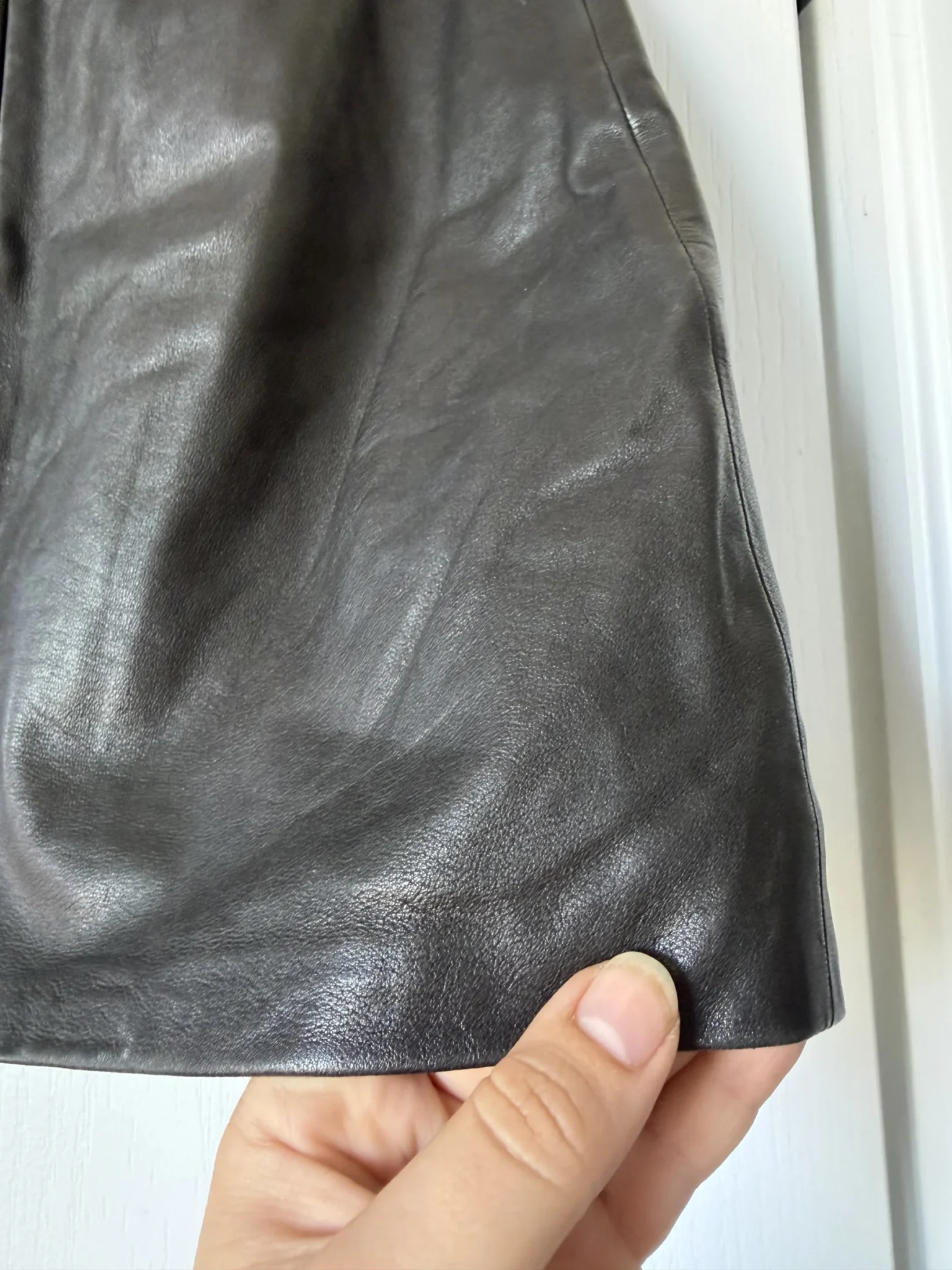 Image for The Kooples black leather skirt, size S