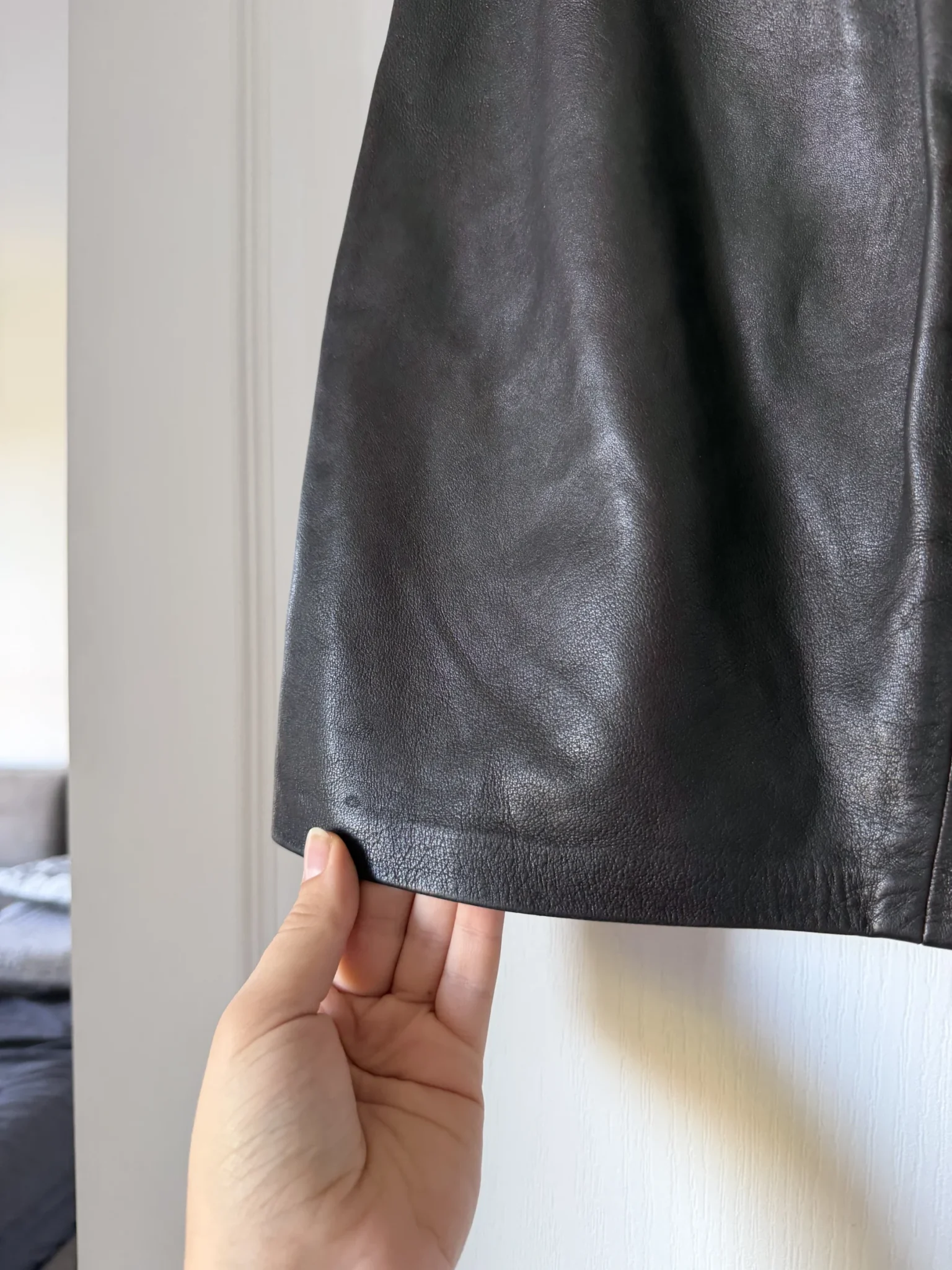 Image for The Kooples black leather skirt, size S