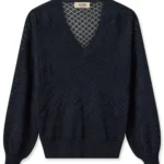 Featured thumbnail for Navy blue Mos Mosh jumper with balloon sleeves