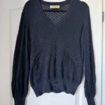 Thumbnail for Navy blue Mos Mosh jumper with balloon sleeves