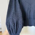 Thumbnail for Navy blue Mos Mosh jumper with balloon sleeves