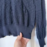 Thumbnail for Navy blue Mos Mosh jumper with balloon sleeves
