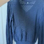 Thumbnail for Navy blue Mos Mosh jumper with balloon sleeves