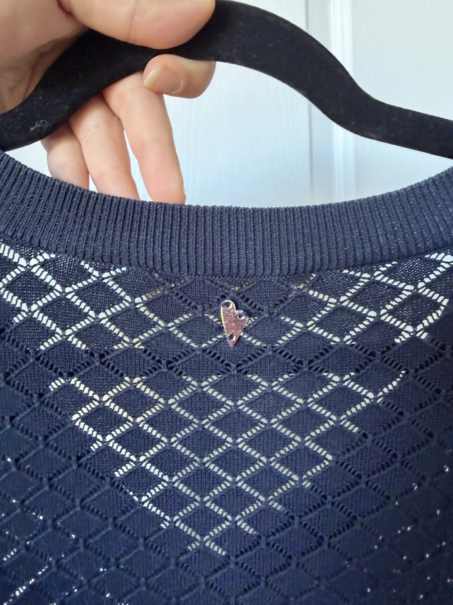 Image for Navy blue Mos Mosh jumper with balloon sleeves