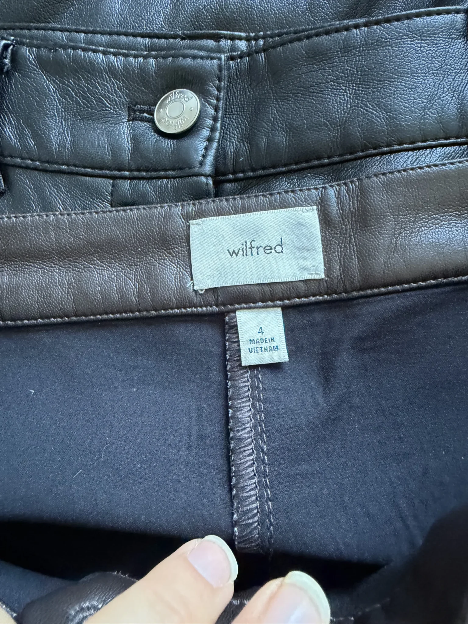 Image for Wilfred trousers, dark brown, US size 4, faux leather