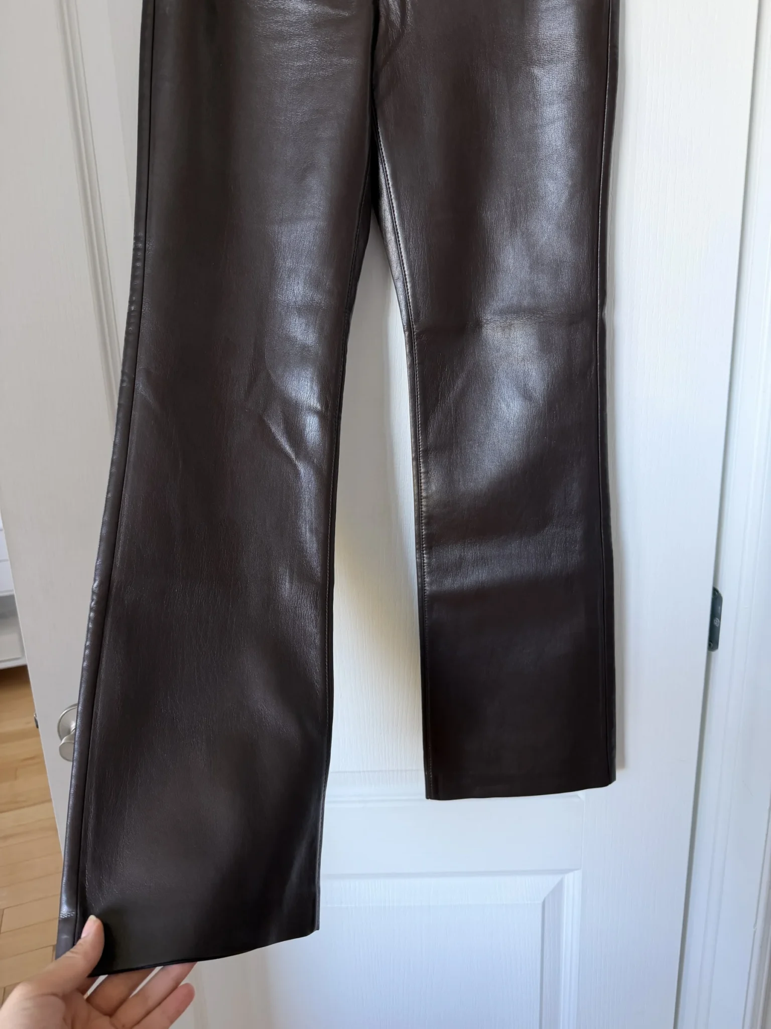 Image for Wilfred trousers, dark brown, US size 4, faux leather