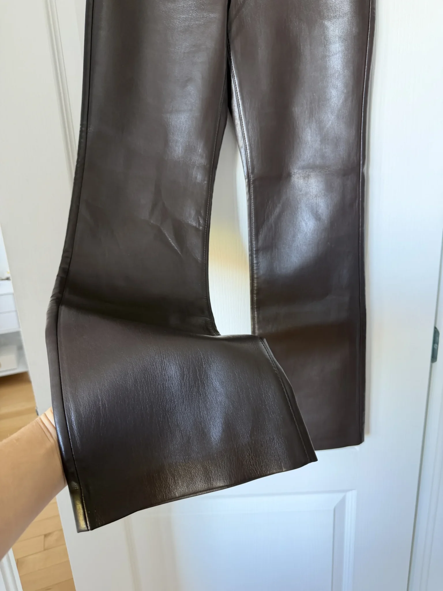 Image for Wilfred trousers, dark brown, US size 4, faux leather