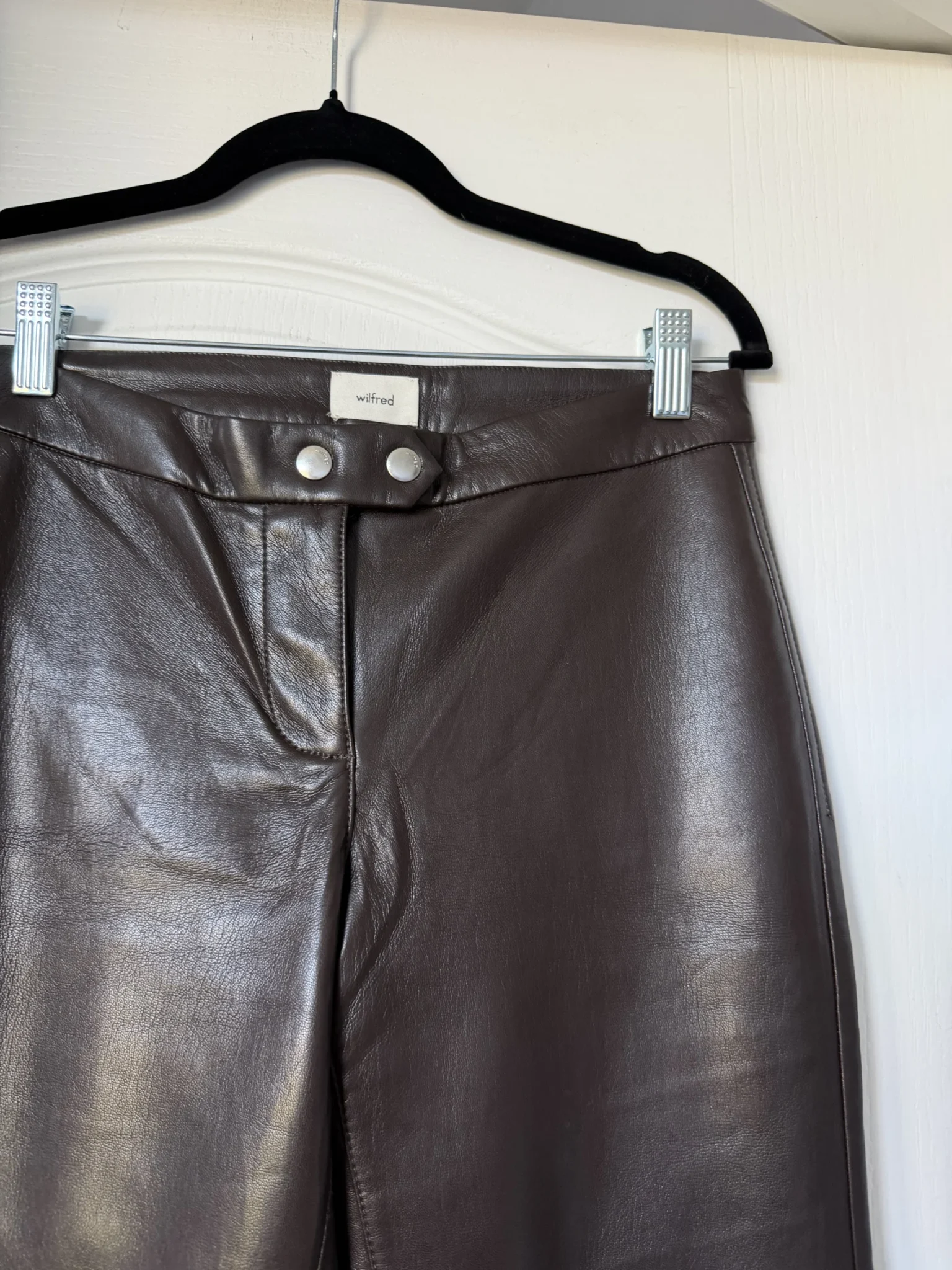 Image for Wilfred trousers, dark brown, US size 4, faux leather