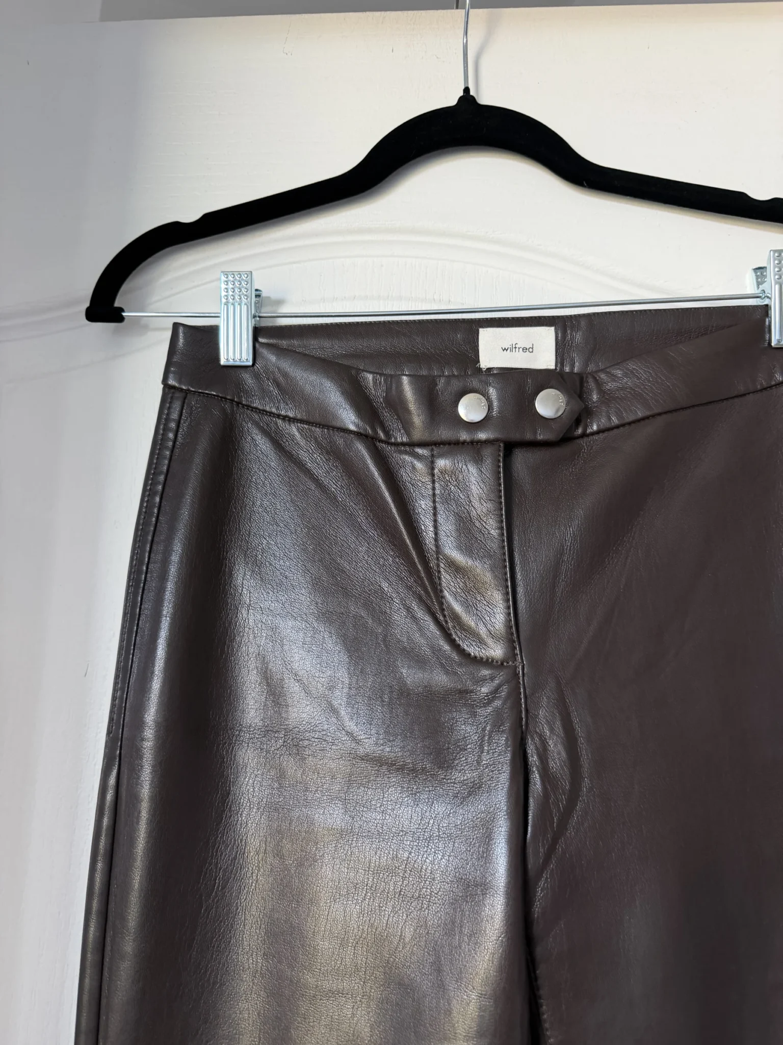 Image for Wilfred trousers, dark brown, US size 4, faux leather