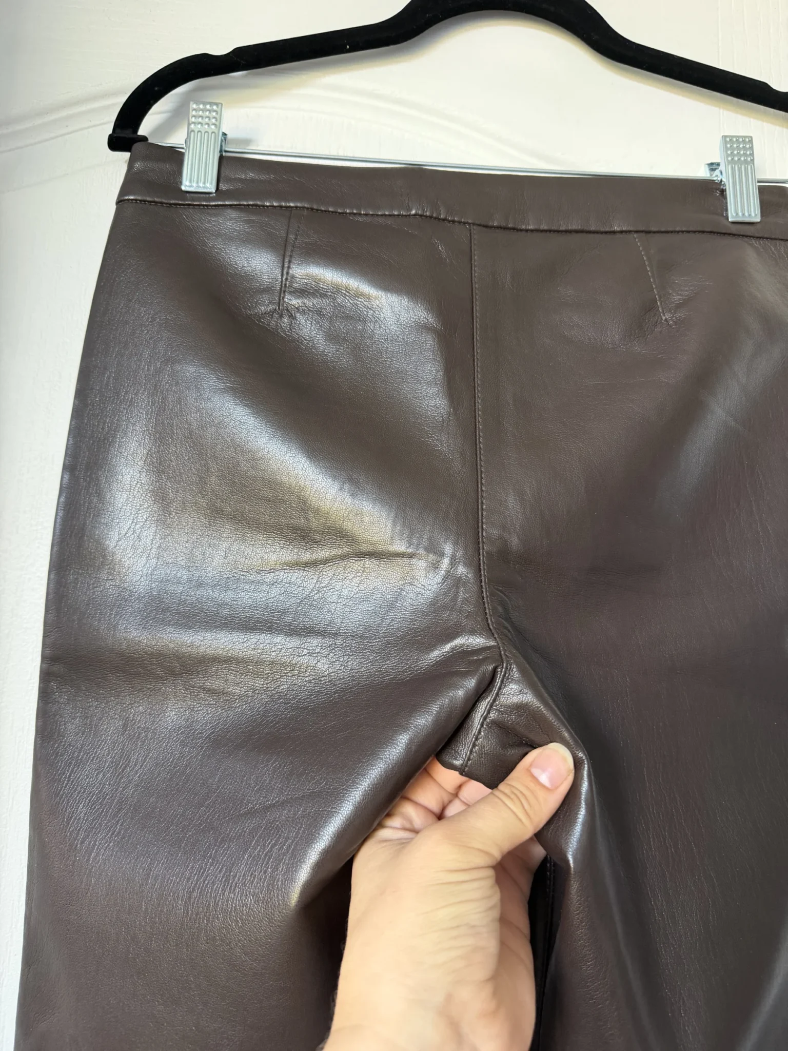 Image for Wilfred trousers, dark brown, US size 4, faux leather