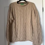 Featured thumbnail for United Colour of Benetton brown cable-knit jumper, size M