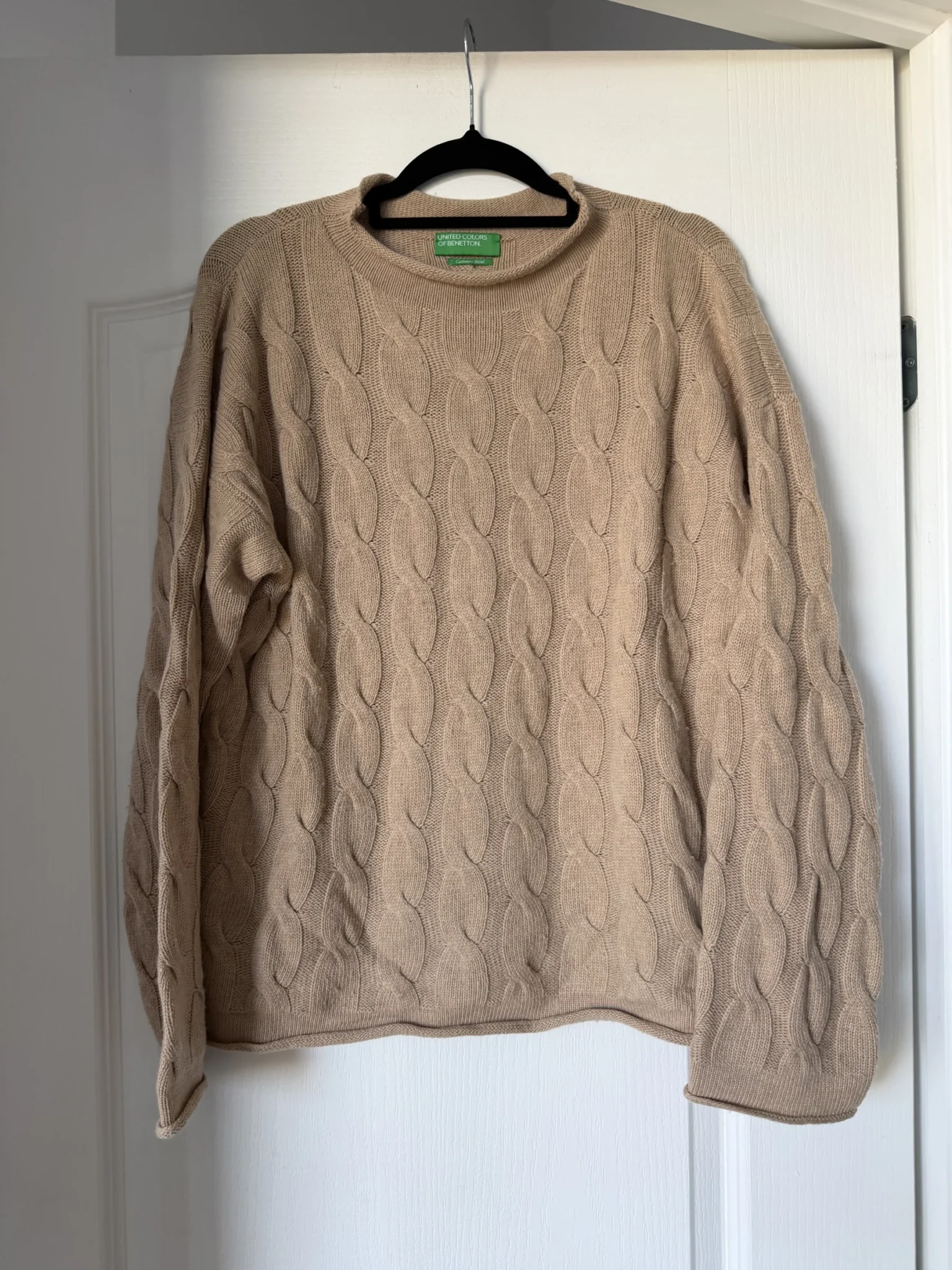 Featured image for United Colour of Benetton brown cable-knit jumper, size M