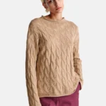 Thumbnail for United Colour of Benetton brown cable-knit jumper, size M