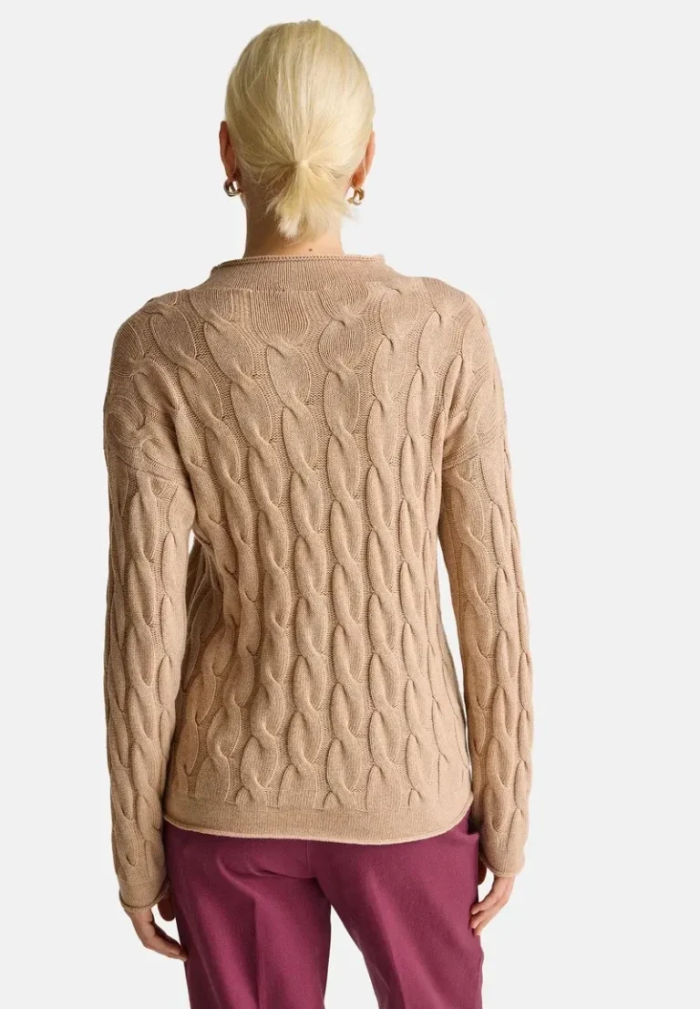 Image for United Colour of Benetton brown cable-knit jumper, size M