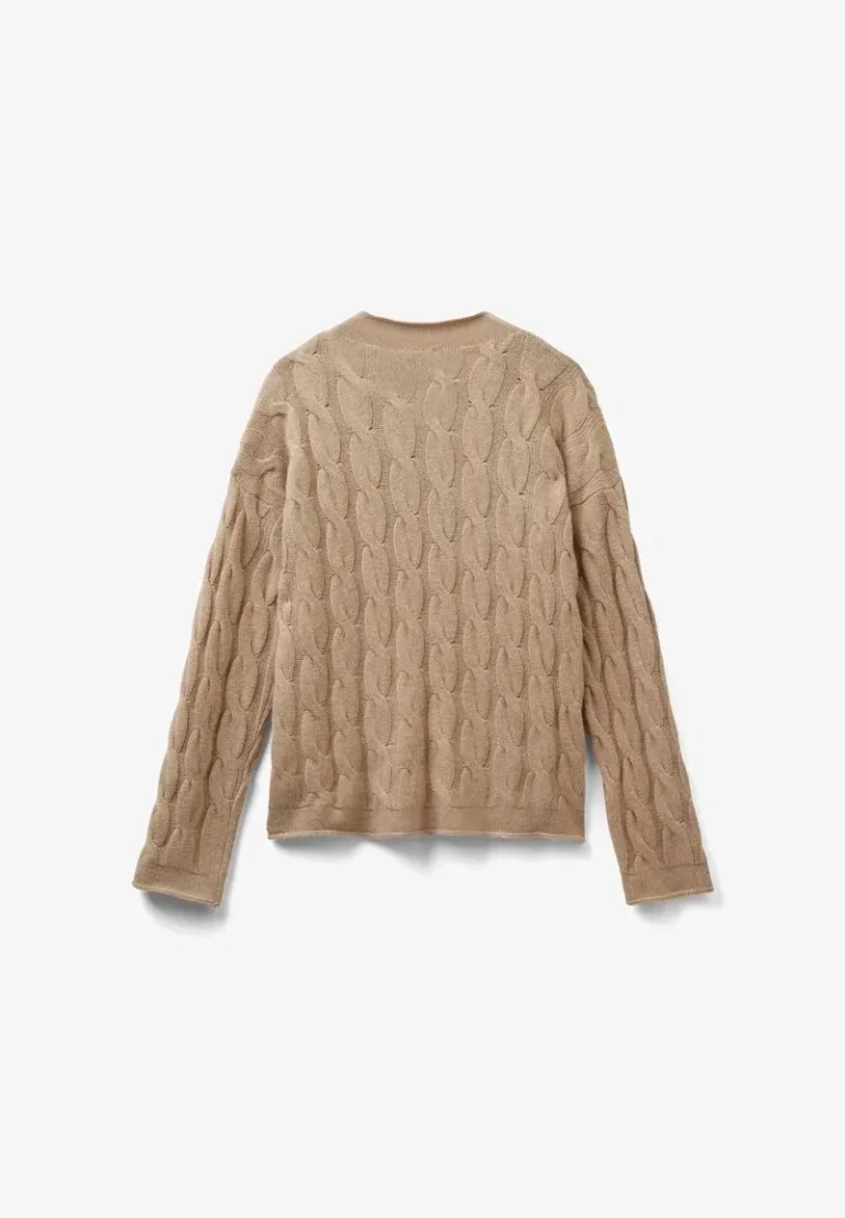 Image for United Colour of Benetton brown cable-knit jumper, size M
