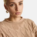 Thumbnail for United Colour of Benetton brown cable-knit jumper, size M