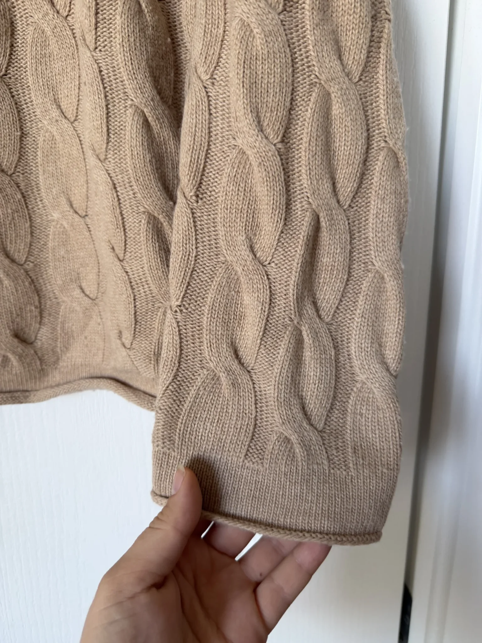 Image for United Colour of Benetton brown cable-knit jumper, size M