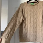 Thumbnail for United Colour of Benetton brown cable-knit jumper, size M