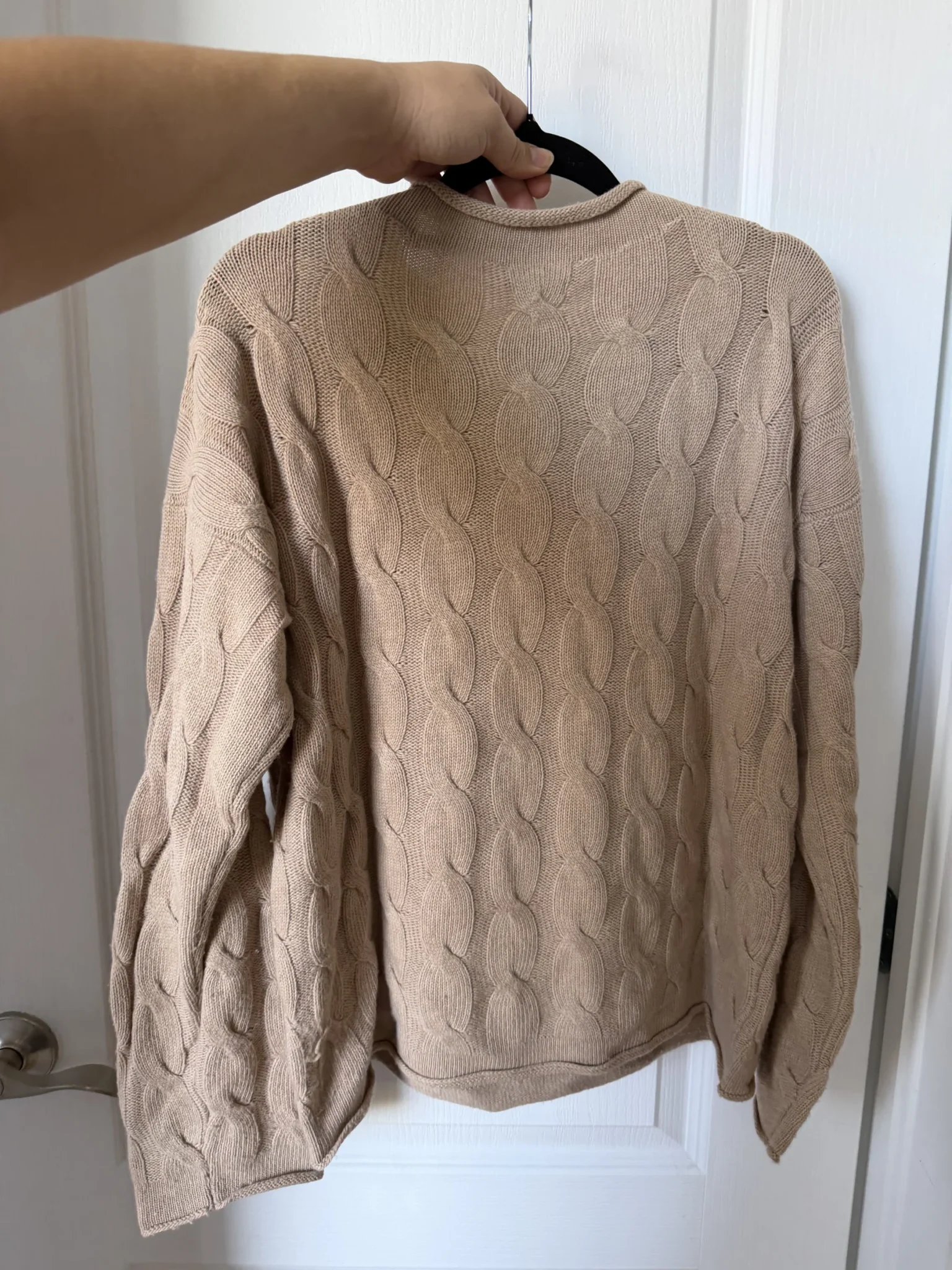 Image for United Colour of Benetton brown cable-knit jumper, size M