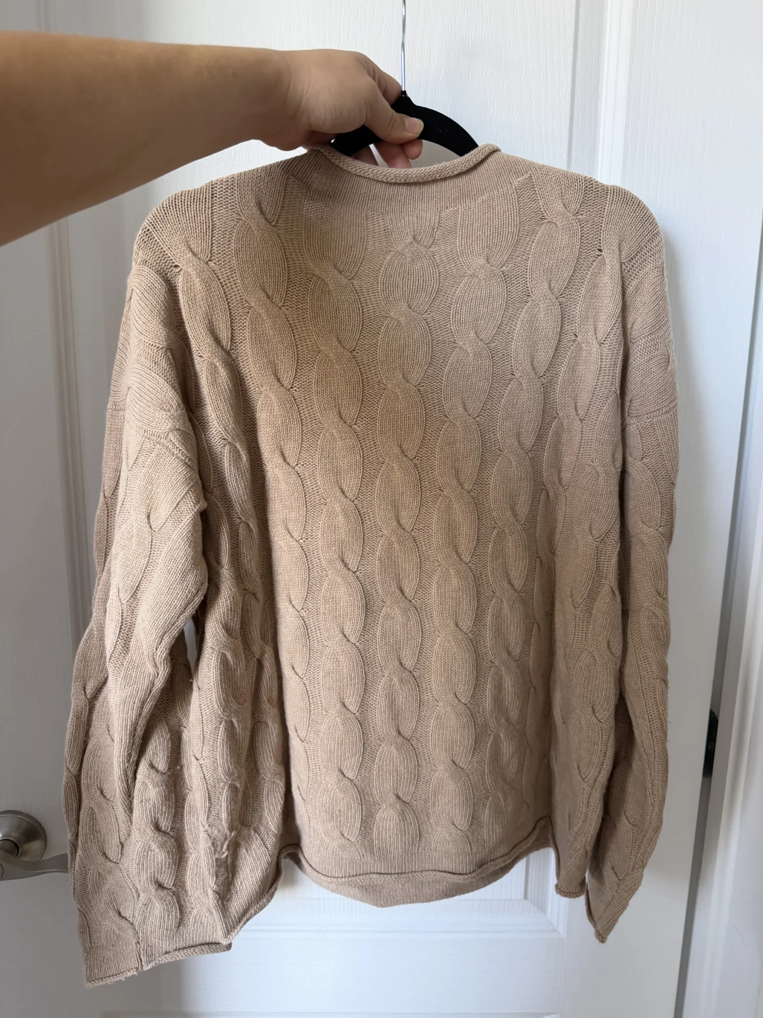 Image for United Colour of Benetton brown cable-knit jumper, size M