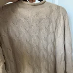 Thumbnail for United Colour of Benetton brown cable-knit jumper, size M