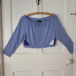 Thumbnail for Short top, crop top, long-sleeved, off-the-shoulder