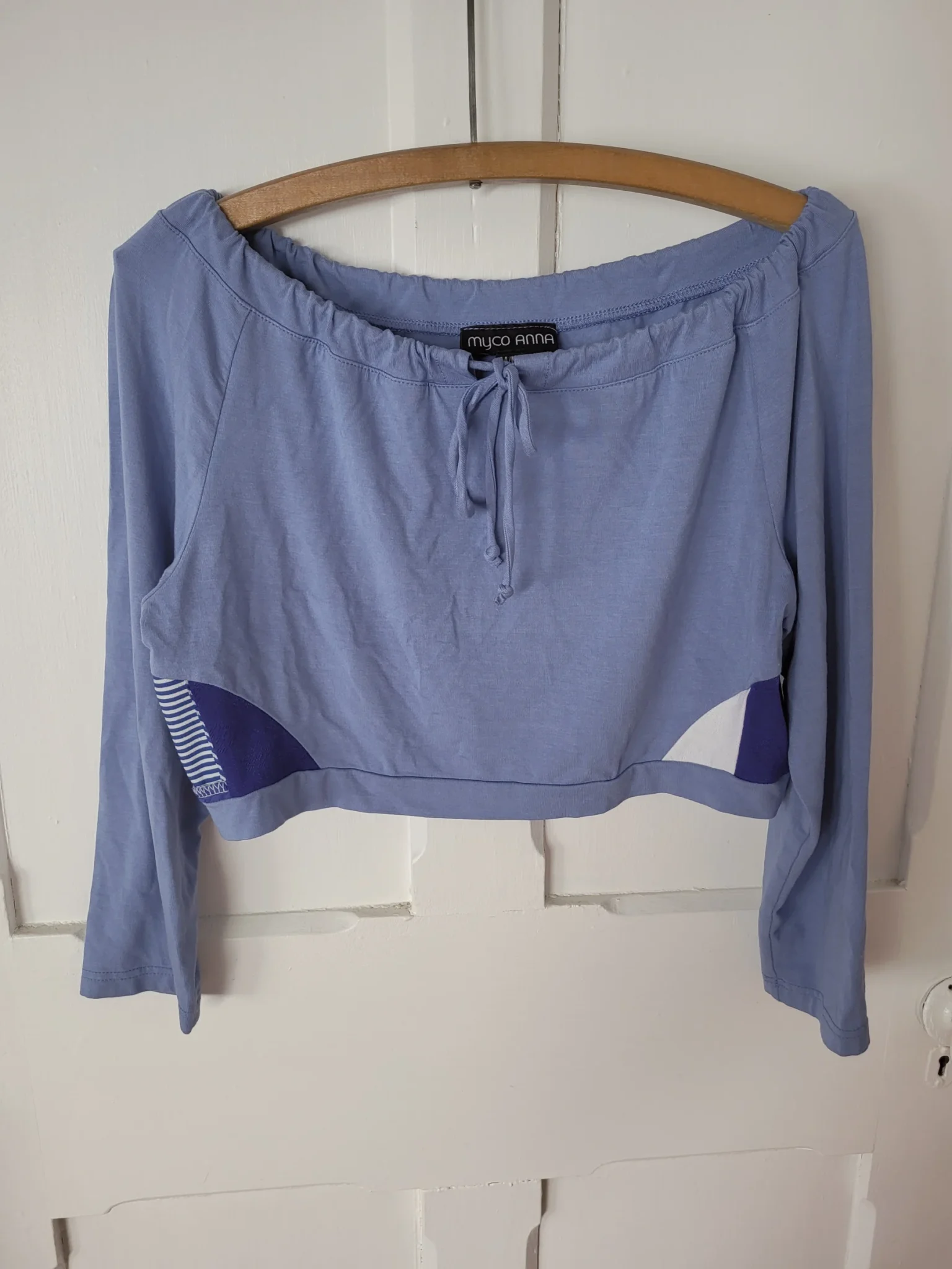 Image for Short top, crop top, long-sleeved, off-the-shoulder
