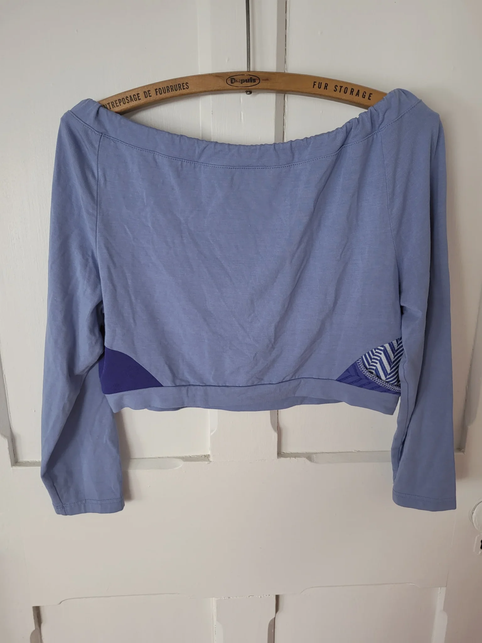 Image for Short top, crop top, long-sleeved, off-the-shoulder