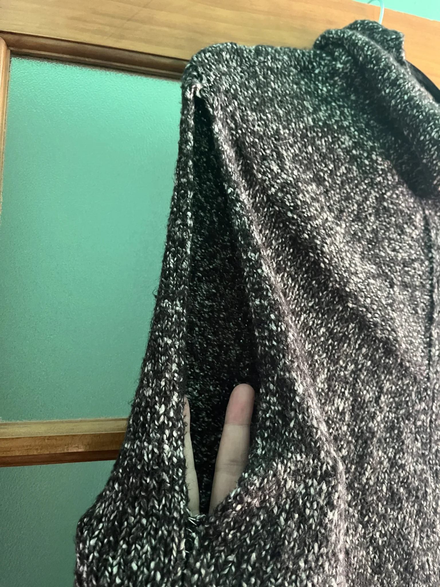 Image for Grey Poncho-Style Knitted Jumper