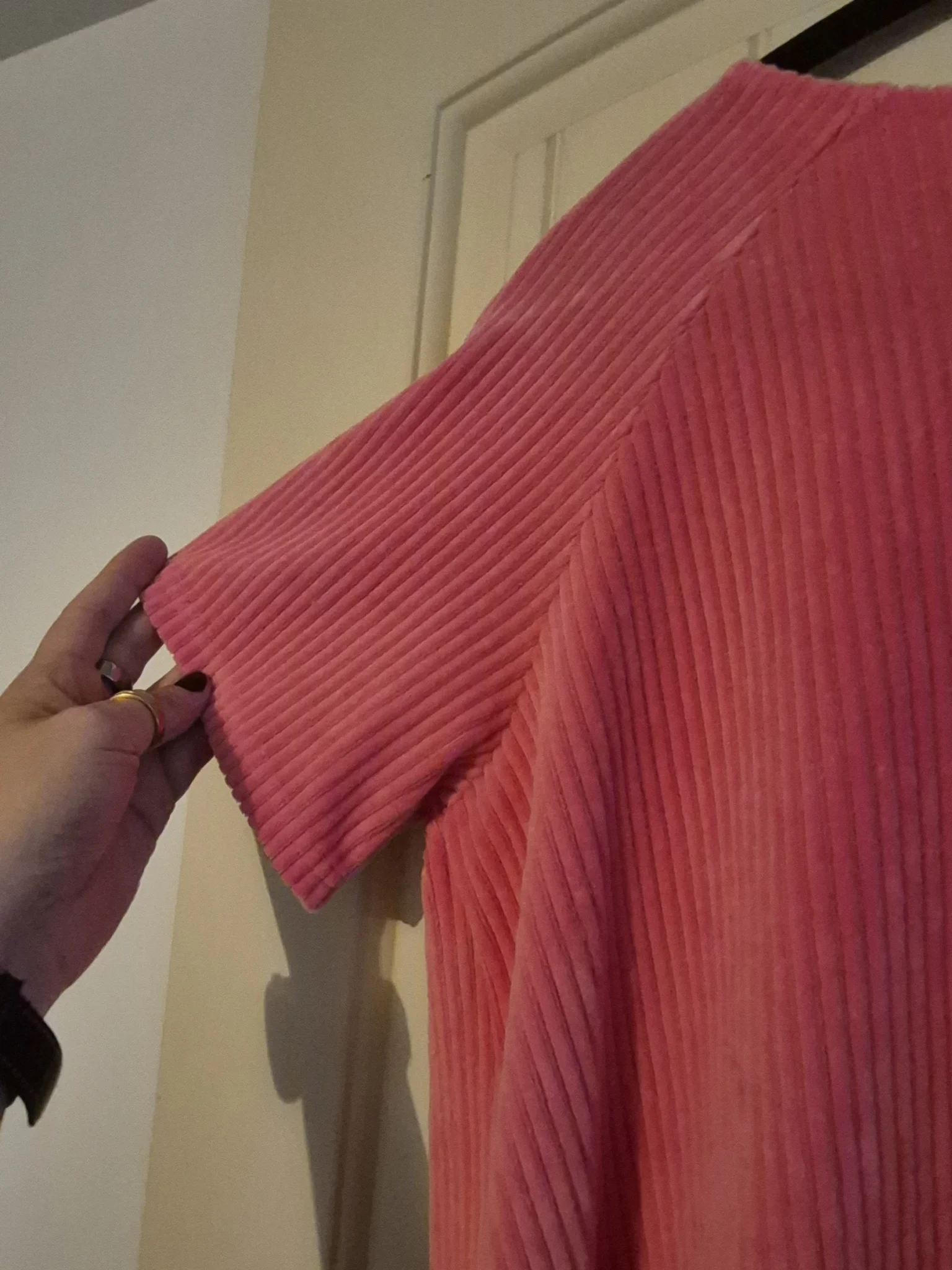 Image for Pink/coral corduroy dress