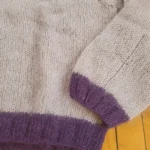 Thumbnail for Hand-knitted lilac-mauve jumper, mohair-style, cosy