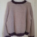 Thumbnail for Hand-knitted lilac-mauve jumper, mohair-style, cosy