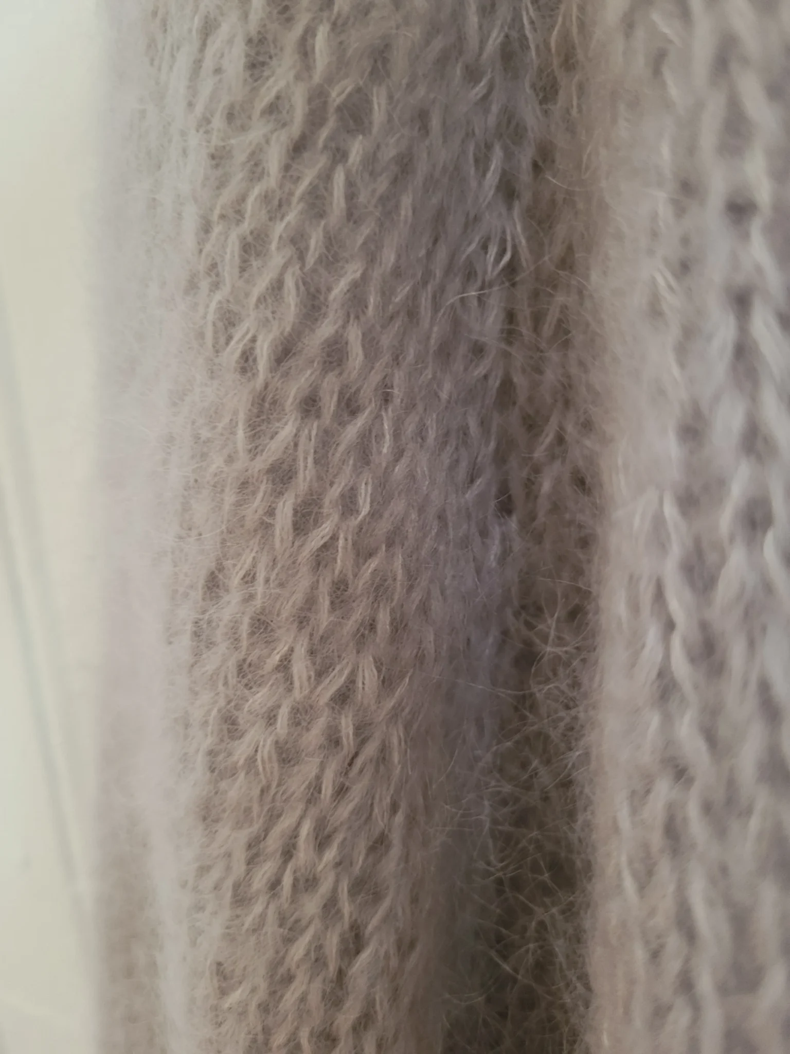 Image for Hand-knitted lilac-mauve jumper, mohair-style, cosy