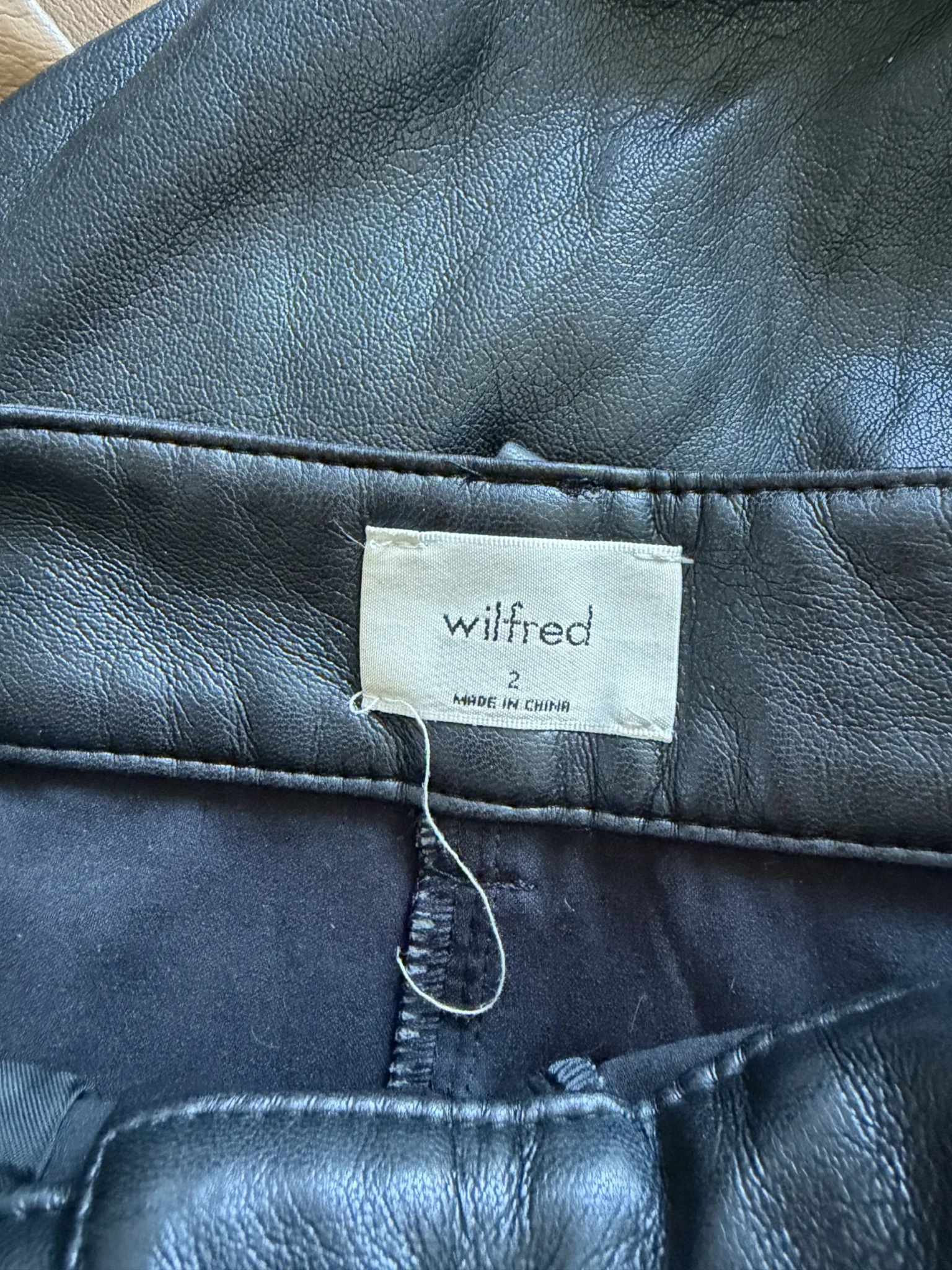 Image for Wilfred black faux leather cargo-style trousers, size 2