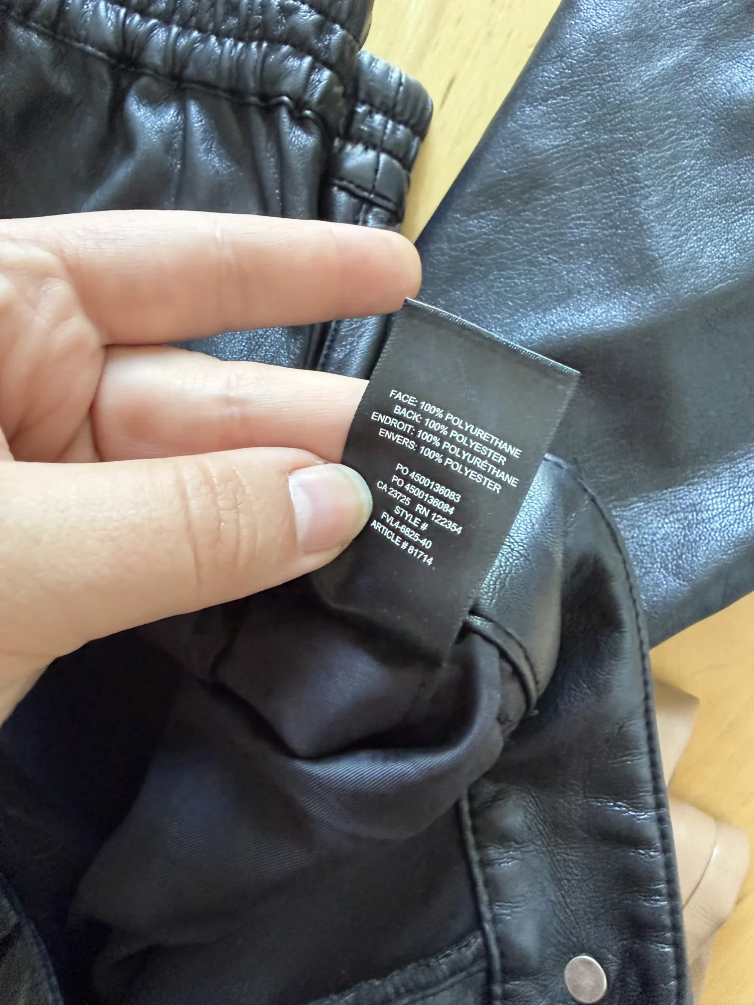 Image for Wilfred black faux leather cargo-style trousers, size 2