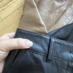 Thumbnail for Wilfred black faux leather cargo-style trousers, size 2