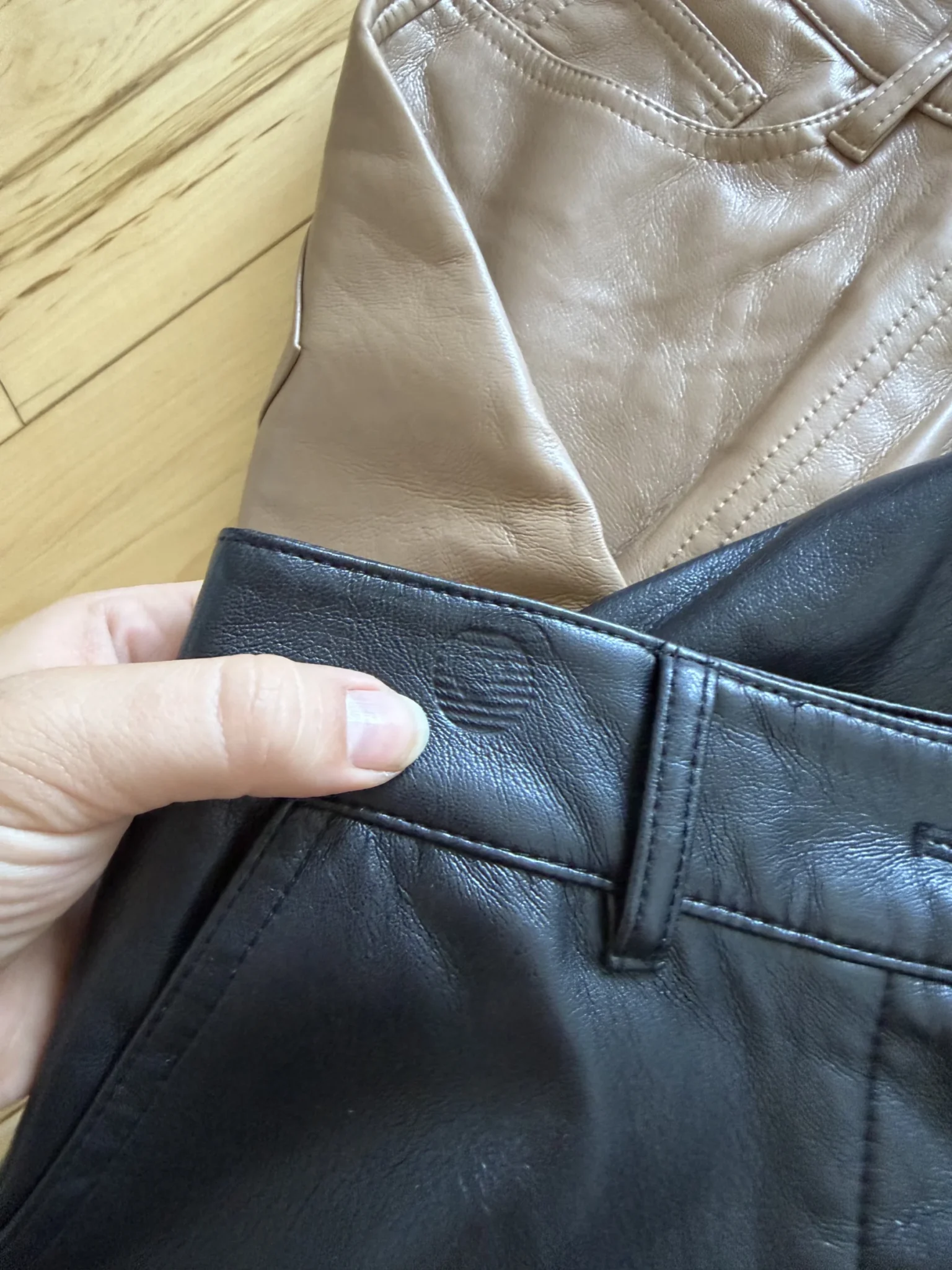 Image for Wilfred black faux leather cargo-style trousers, size 2