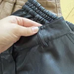 Thumbnail for Wilfred black faux leather cargo-style trousers, size 2