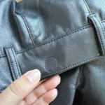 Thumbnail for Wilfred black faux leather cargo-style trousers, size 2