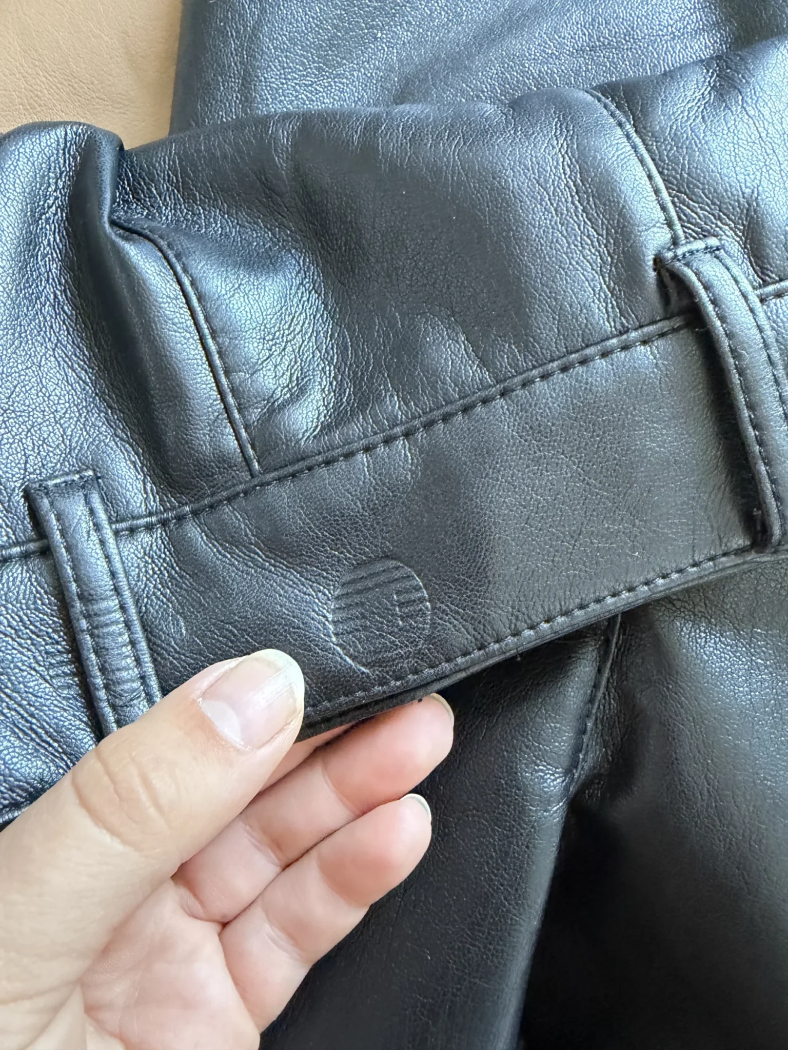 Image for Wilfred black faux leather cargo-style trousers, size 2