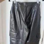 Thumbnail for Wilfred black faux leather cargo-style trousers, size 2