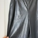Thumbnail for Babaton trousers, size M, black faux leather, jogger-style