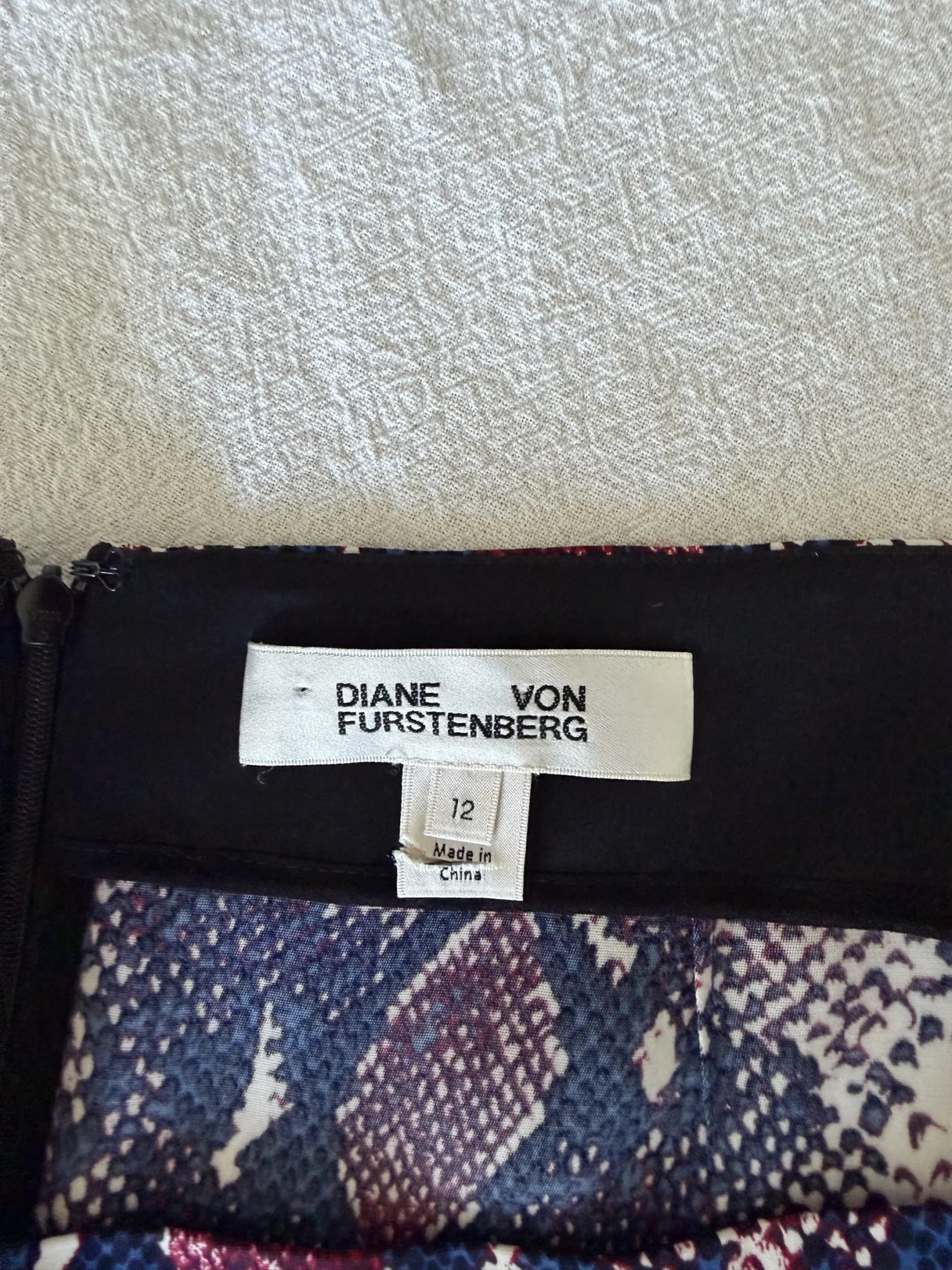 Image for Diane Von Furstenberg skirt, size 12, python print