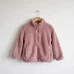 Featured thumbnail for Baby Pink Fuzzy Fleece Zip-Up Coat – Size 12M