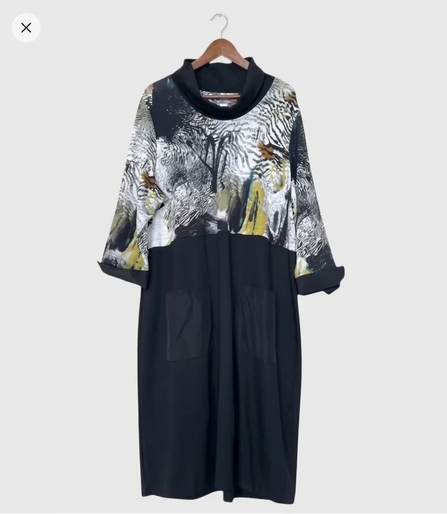 Featured image for Dolcezza ‘Safari Escape’ artistic dress – Size XXL – Pockets – Cotton